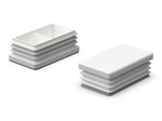 End cap for rectangular profiles A-80mm B-40mm, 1.0mm-3.0mm, color white