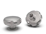 Stainless steel star knob with a blind threaded bushing D-40; H-30.5; M8