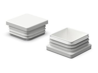 End cap for square profiles A-60mm B-60mm, 1.0mm-2.5mm, natural color