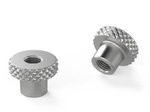 Knurled steel knob with a threaded through hole D-11mm M3, zinc-plated surface