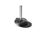 Swivel foot with mounting holes, wrench flat, and anti-slip pad, R15 D-105mm M20