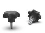 Knob with a threaded stem with a steel shoulder D-32mm M6 x 25mm