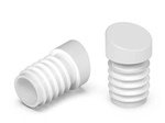 Angled gliding foot for round profiles D-25mm Angle-(15°) 1.5mm-2.0mm, color white