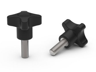 Cross knob with threaded stem D-50mm M8 x 50mm