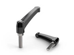 Adjustable lever made of zinc alloy with threaded pin R-80mm M10 x 30mm, RAL9005 glossy (deep black)