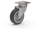 Swivel caster set, mounting plate, plain bearing, TPA wheel D-100mm a-27mm