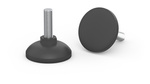 Adjustable fixed foot with built-in screw D-30mm M6 x 33mm