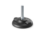 Swivel foot with mounting holes, R12.5 D-80mm M10