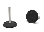 Adjustable foot with mounting holes, anti-slip D-80mm M12 x 25mm