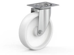 Swivel caster set, mounting plate, plain bearing, PP wheel D-80mm a-30mm