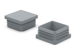 End cap for square profiles A-40mm B-40mm, 1.0mm-2.5mm, RAL7001 (light grey)