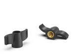 Butterfly knob with through-threaded bushing D-45mm M8