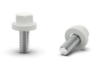 Hexagonal knob with threaded pin D-12mm M5 x 25mm, RAL7035 (light grey)