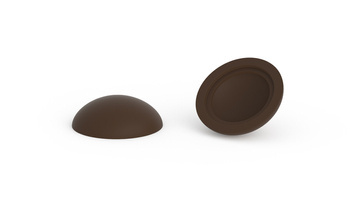 Camouflage cap D-14.5mm d-11.5mm H-4.7mm combined with rosette, RAL8014 (brown chamois)