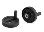 Solid handwheel with a foldable revolving handle D-80mm d1H7-10mm