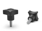 Cross knob with threaded stem D-40mm M10 x 40mm