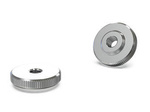 Knurled stainless steel knob with a threaded through hole D-30mm M8