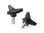 Three-spoke knob with threaded stud D-105mm M14 x 30mm