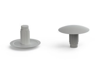 Decorative cap for covering holes D-15mm d-2.5mm S-5mm, RAL7035 (light gray)