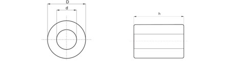 Brass spacer bushing D-6mm d-3.2mm h-5mm