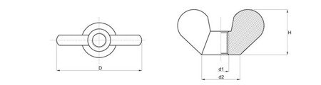 Butterfly nut D-41mm M10, DIN315