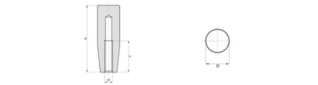 Duroplast handle with a threaded hole D-29mm H-115mm M12