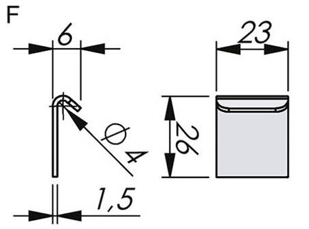 Hook without holes, Type F, raw steel