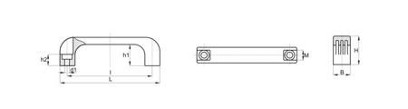 Loop handle with through holes L-110mm I-94mm d1-6.5mm