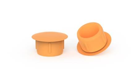 Masking cap for mounting holes D-8.0mm d-5.0mm S-5.0mm, RAL1034 (pastel yellow)