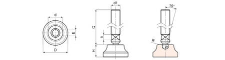 Swivel foot with a keyway cutter D-26mm M8