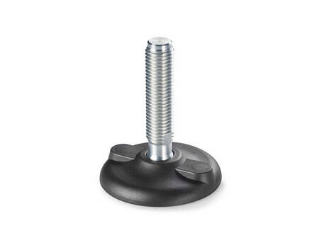 Swivel foot with mounting holes and wrench flats, R24 D-130mm M24