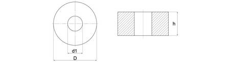 Tulejka dystansowa z tworzywa d1=d2-M4 L-8mm D-8mm, kolor czarny