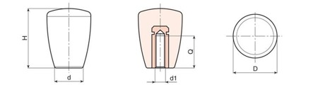 Uchwyt cylindryczny z tuleją gwintowaną D-21mm M5, INOX