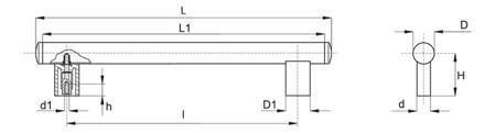 Uchwyt rurowy L - 338, D - 30, M6