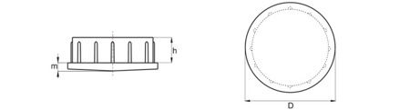 Zaślepka chromowana błyszcząca do profili okrągłych D-16mm, 1,0mm