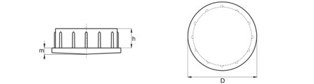 Zaślepka chromowana błyszcząca do profili okrągłych D-18mm, 1,2mm