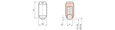 Gewindebolzen H-30mm M20 mit Kugel
