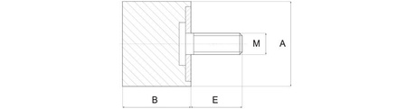 Vibration isolator type D; 60ShA; A=40 B=30; M8x23; INOX