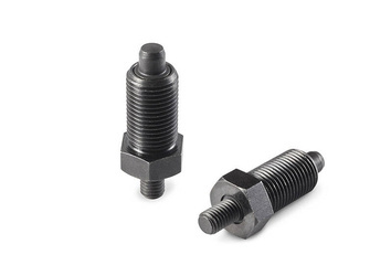 Der Arretierungsstift ohne Zugknopf, aus oxidiertem Stahl, H-42mm M5.