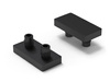 Double slide with pins A-25mm, B-12mm, h-5mm, color black