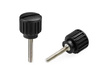 Knurled knob with screwdriver slot and threaded pin D-17.5mm M5