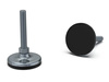 Adjustable foot made of galvanized steel, non-slip, D-100mm, M30 x 100mm.
