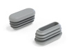 End cap for oval profiles A-60mm B-30mm, 1.0mm-2.5mm, RAL7042 (light gray)