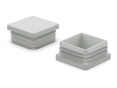 End cap for square profiles A-30mm B-30mm, 1.0mm-2.5mm, RAL7035 (dark grey)