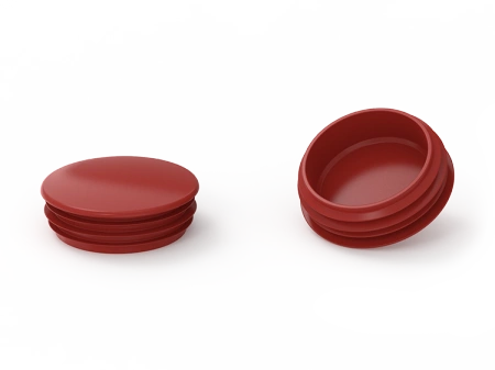 End cap for round profiles D-23mm, 1.0mm-2.5mm, RAL3000 (flame red)