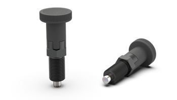 Feststellstift D-25mm d2-M12x1,5mm SW-14 d1-6mm mit Edelstahlstift und Verriegelung.