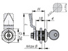 Quarter-turn lock with a common key, 180° tongue rotation, 14/45