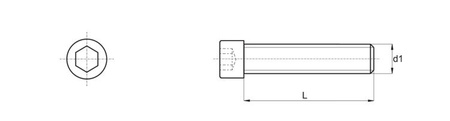 Hex socket head cap screw M16 x 70mm, DIN 912