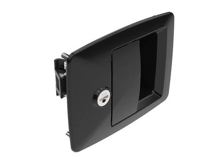 Latch lock case, universal, zinc alloy, chrome, screws, Different keys, without catch