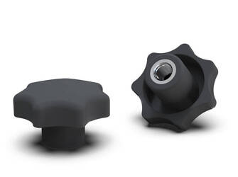 Sternknopf nach DIN 6336, mit nicht durchgehender Gewindebuchse D-43mm M6.